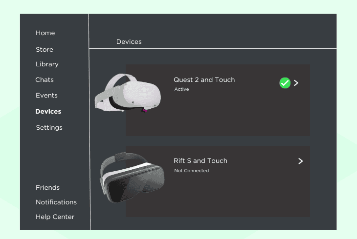 check your oculus quest app profile