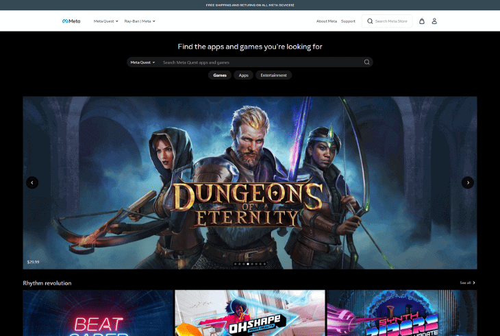 try to install different vr games