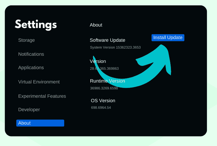 update oculus quest via headset