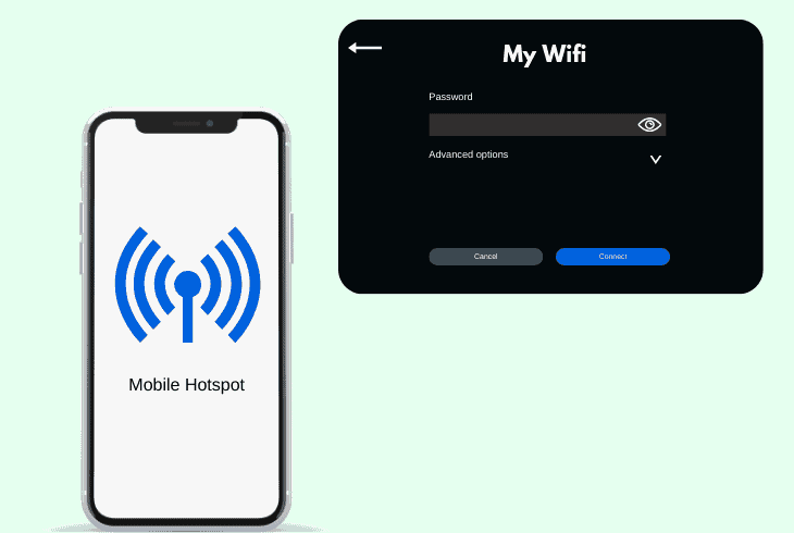 share and connect to mobile hotspot