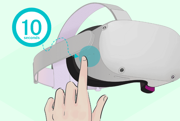 force-reboot the oculus headset