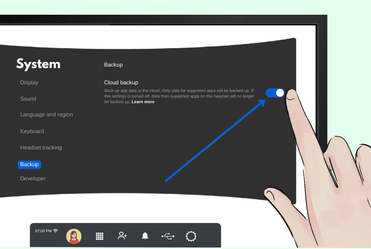 restore cloud-backed oculus content