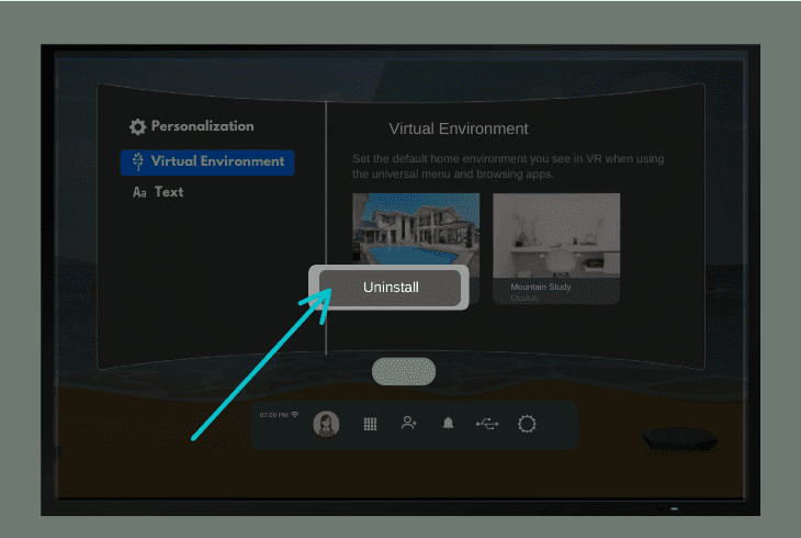 uninstall custom home environments on quest
