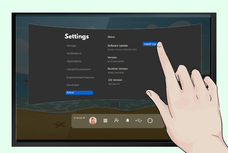 update the firmware of oculus