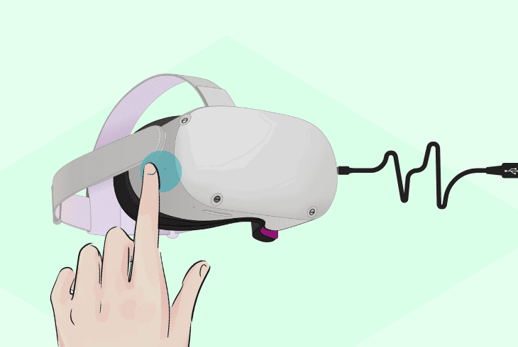 power the quest headset off and on