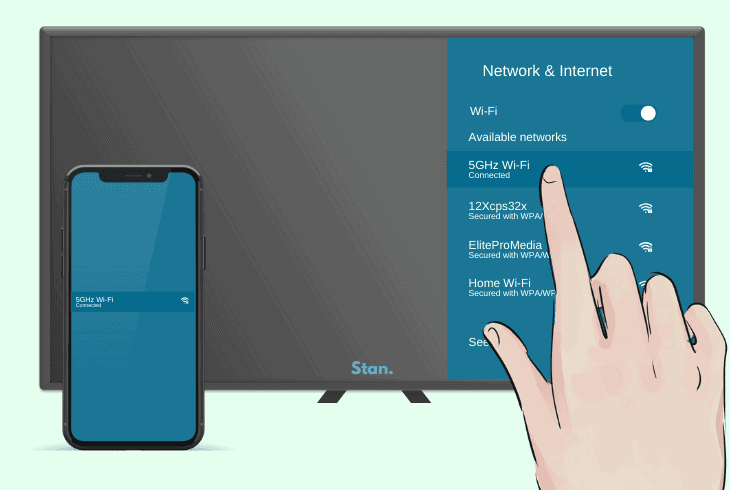 pair the devices with identical wi-fi