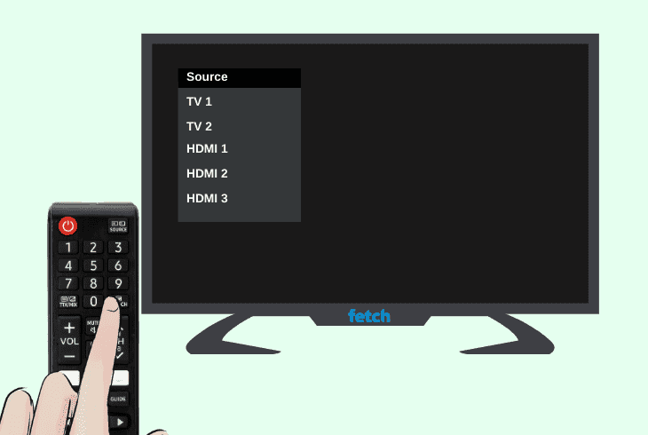 check the tv input source