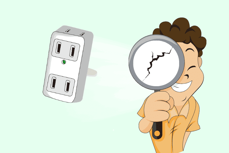 inspect the tv’s power adapter