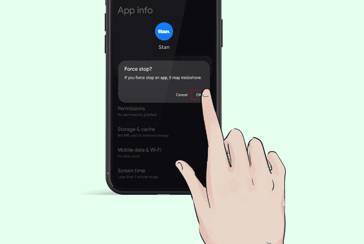 restart the stan application