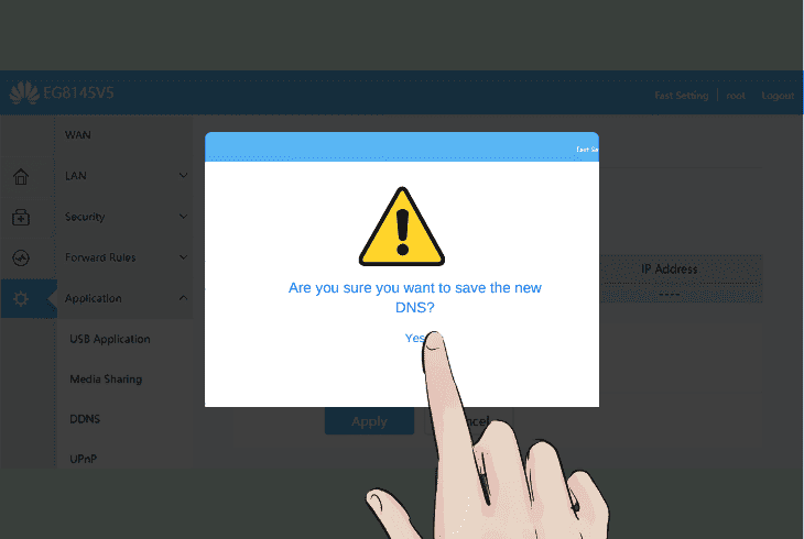 save the new dns settings and exit