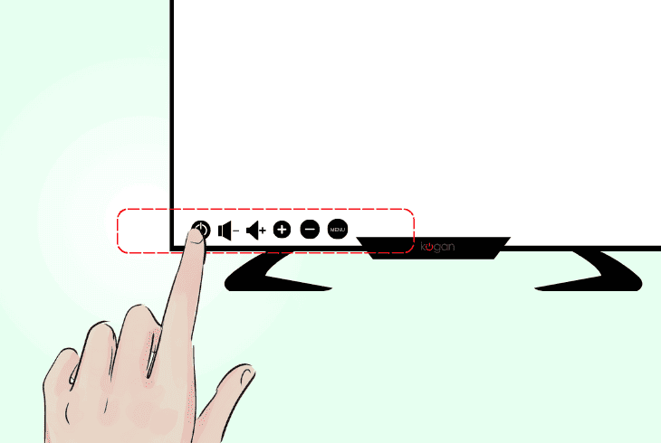 press the tv’s power button