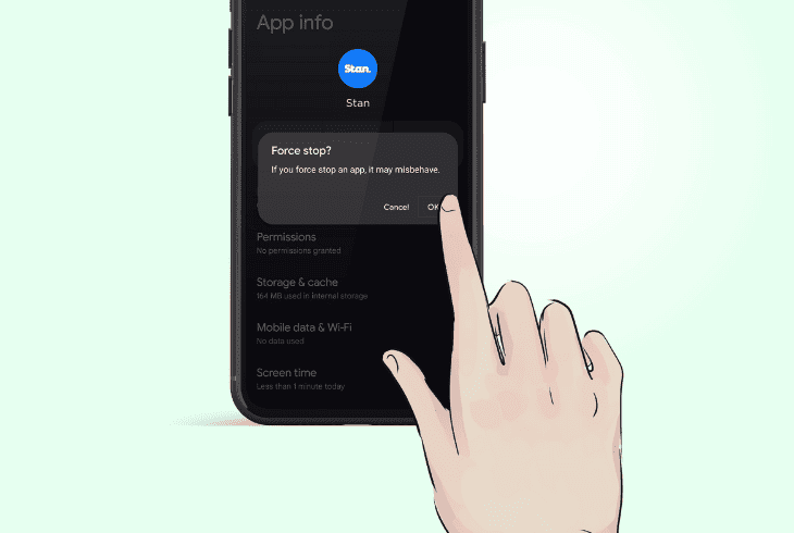 force stop the stan app