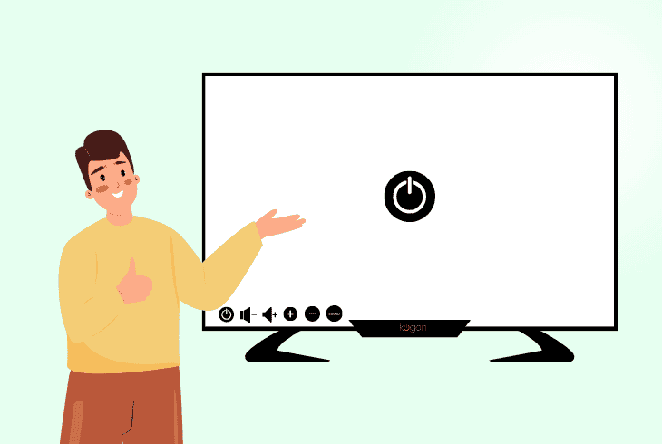 without remote turn on kogan tv