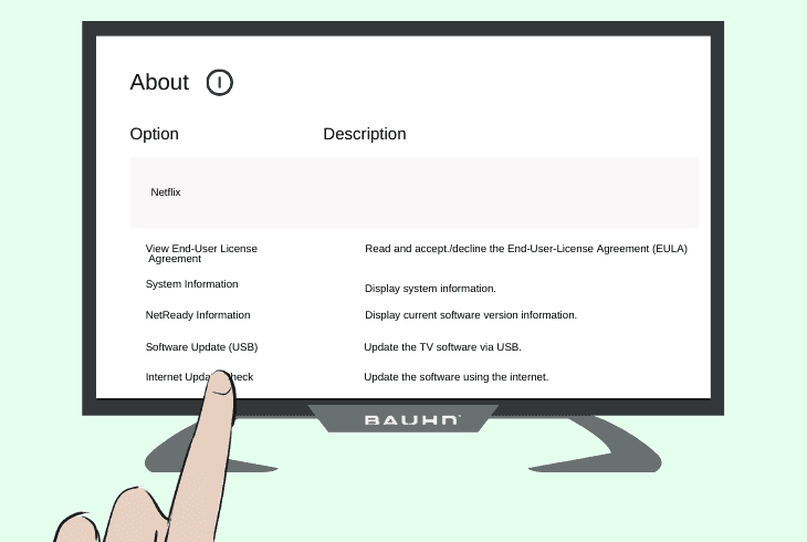update the bauhn tv software