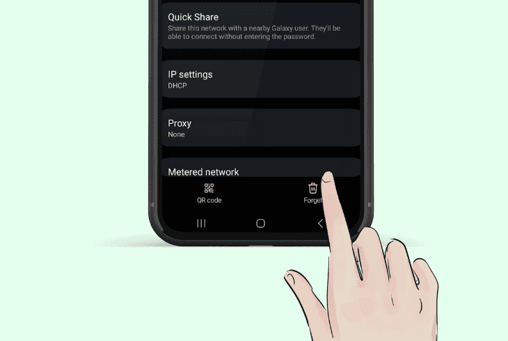 forget & connect to the wi-fi