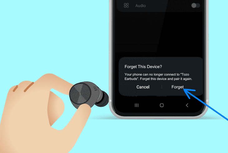 forget & re-add the tozo earbuds
