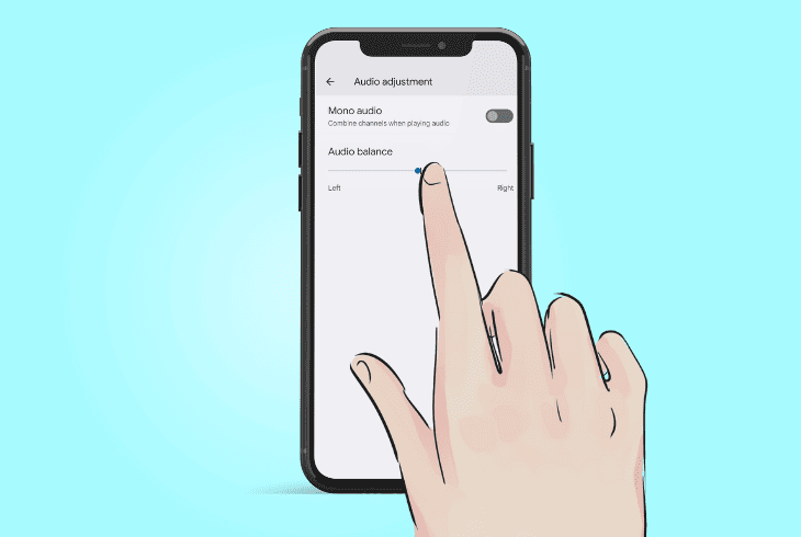 adjust the “audio balance”