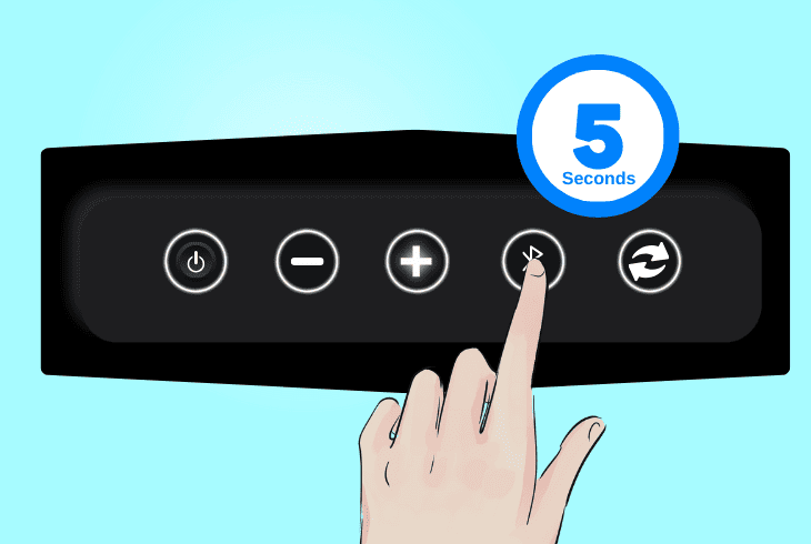 set speaker to “bluetooth” mode