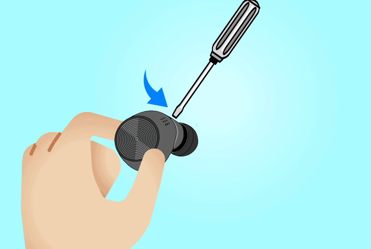 inspect internal wires of damaged tozo earbud