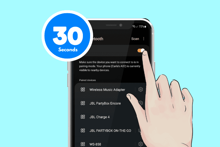restart your mobile’s bluetooth