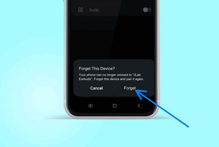 forget re-add jlab earbuds on mobile