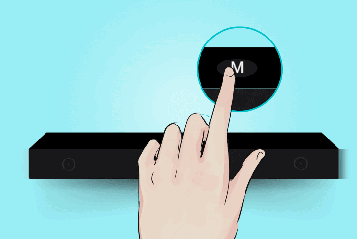 press the soundbar’s “mode” button