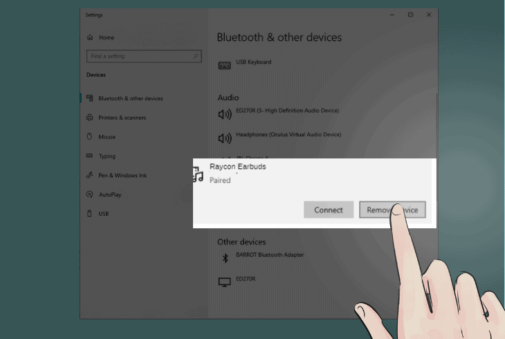 forget & re-add raycon buds on pc