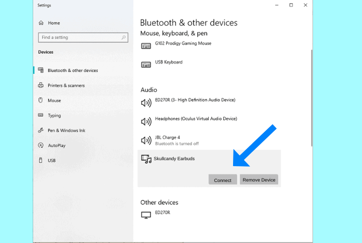 pair skullcandy earbuds on pc