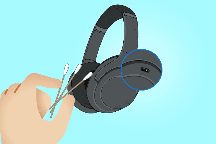 check for charging port obstructions