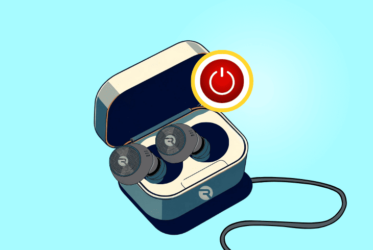 raycon earbuds won’t turn off in case