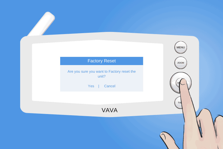 factory reset the vava baby monitor