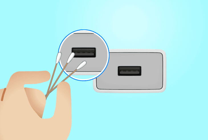 clean the base’s charging port