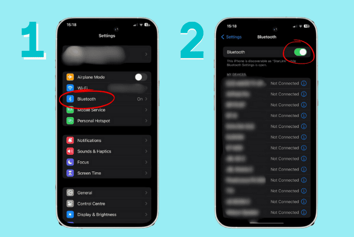 how to restart bluetooth on ios