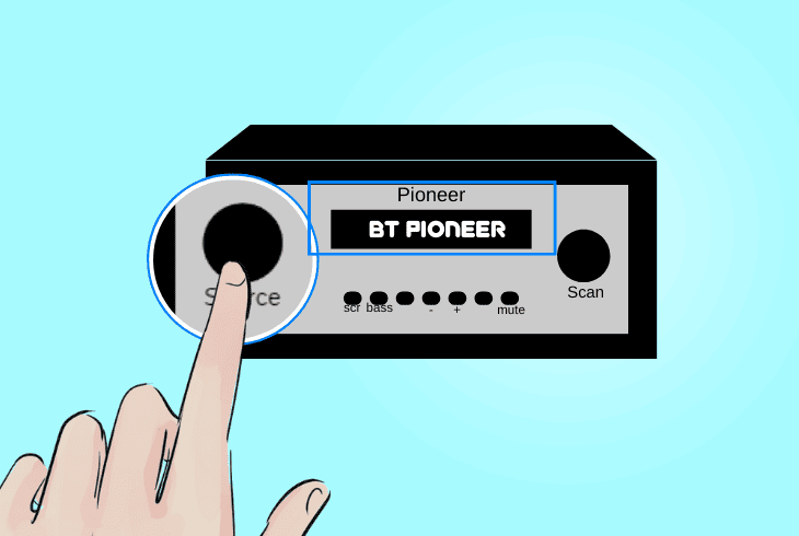 set pioneer to “bluetooth” mode
