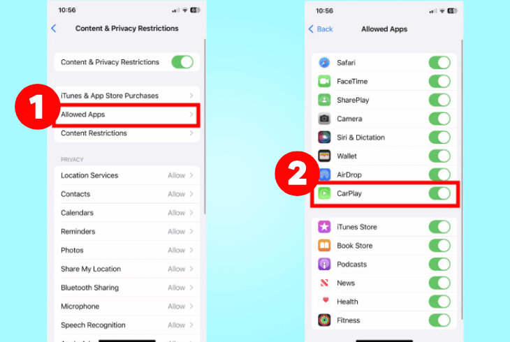 allowed apps carplay