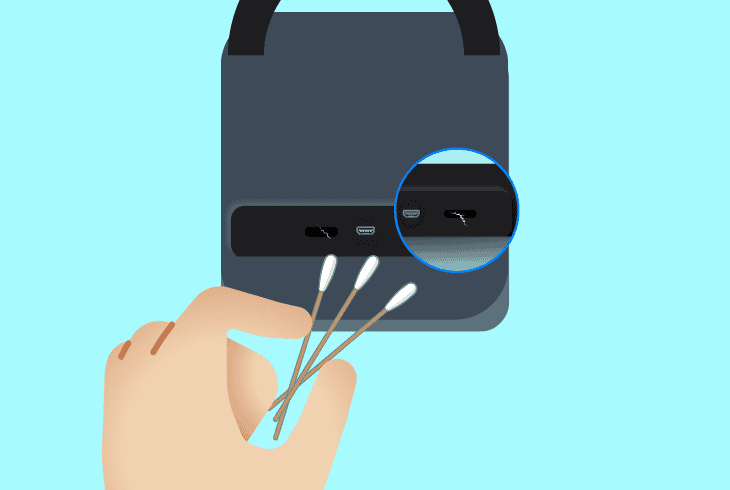 clean the jbl usb-c charging port