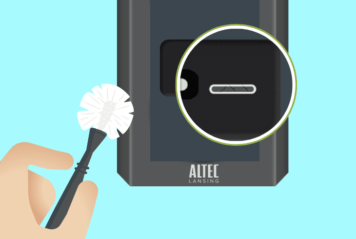 inspect speaker’s charging port