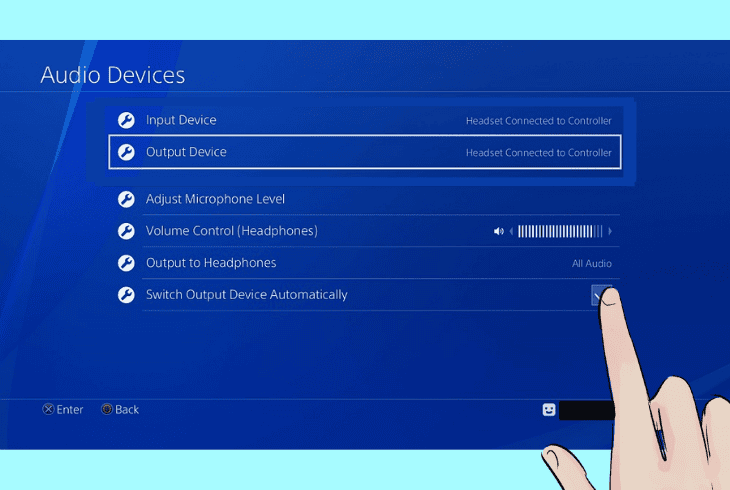 configure the console settings (playstation)