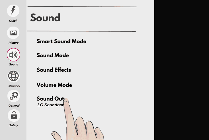 set lg as “default audio device”