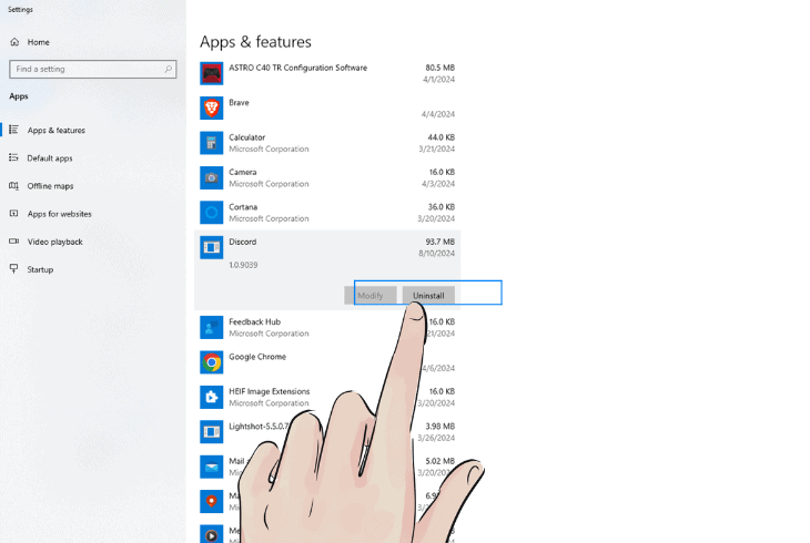 reinstall the discord application