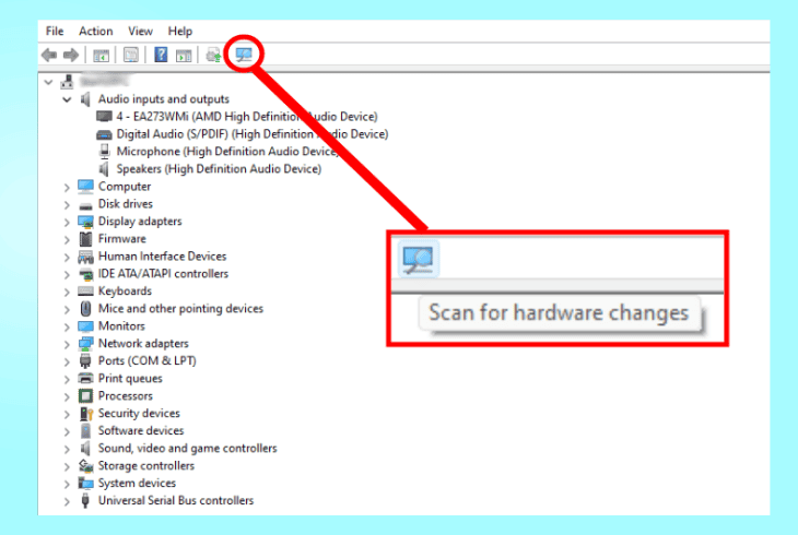 scan for hardware changes