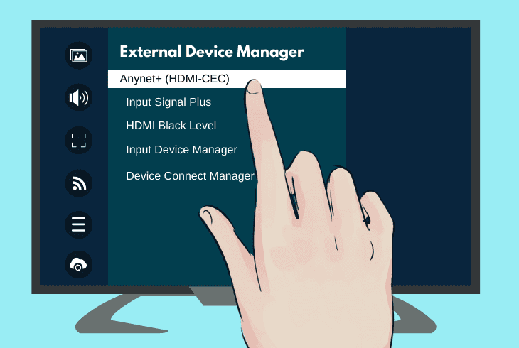 set up use “hdmi-cec” on tv