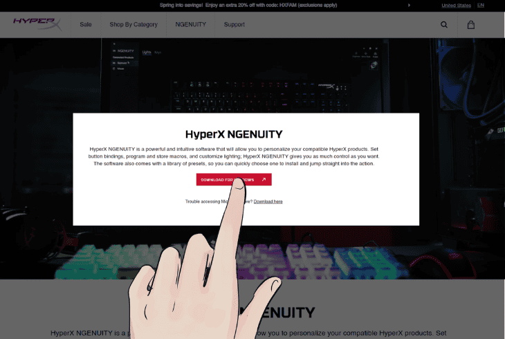 install/set up hyperx ngenuity