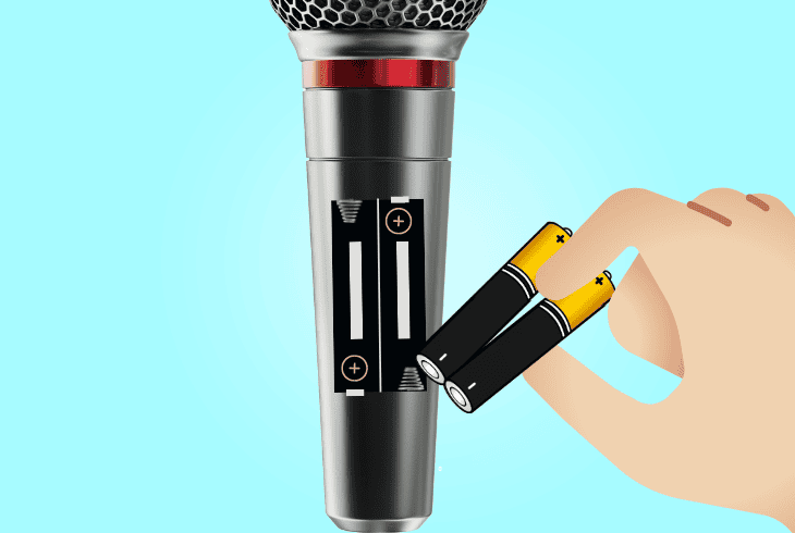 replace the microphone’s batteries