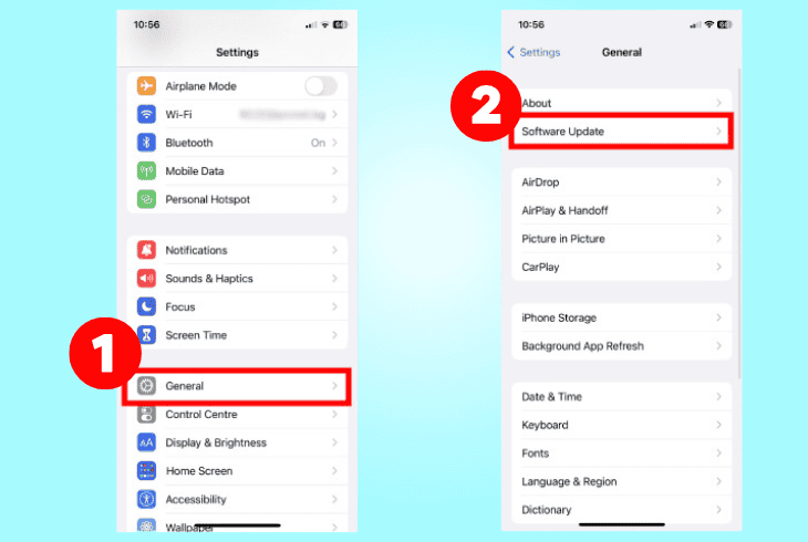 update the mobile’s ios version