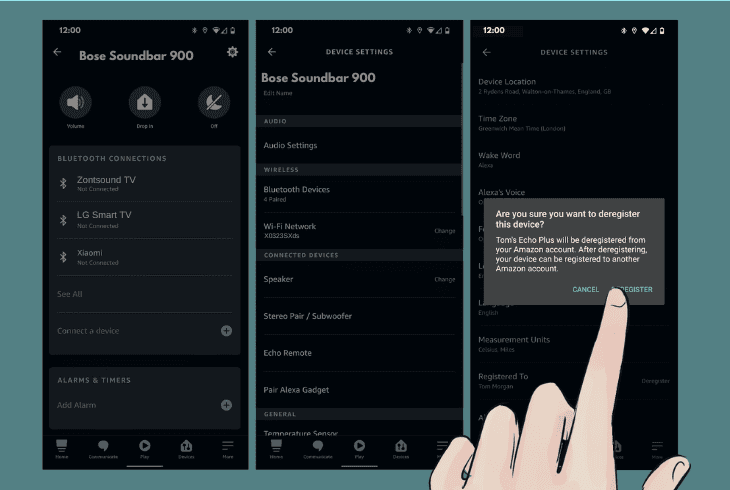 unpair bose from voice assistant