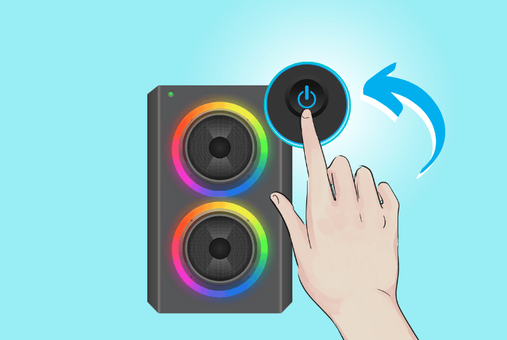 onn large party speaker won’t turn on