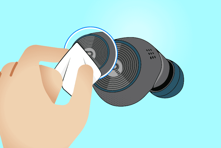 clean the buttons on both earbuds