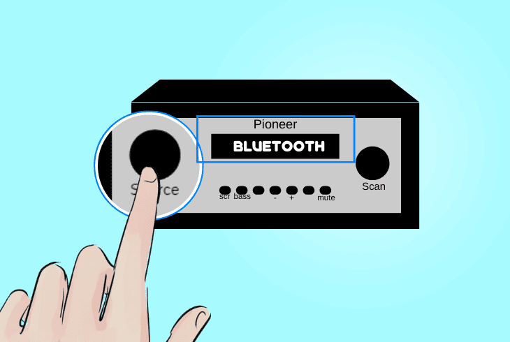 set radio to bt or aux