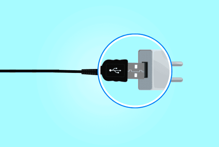 inspect the charger’s connections